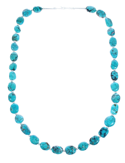 Sterling Silver Turquoise Freeform Bead Necklace KX121330